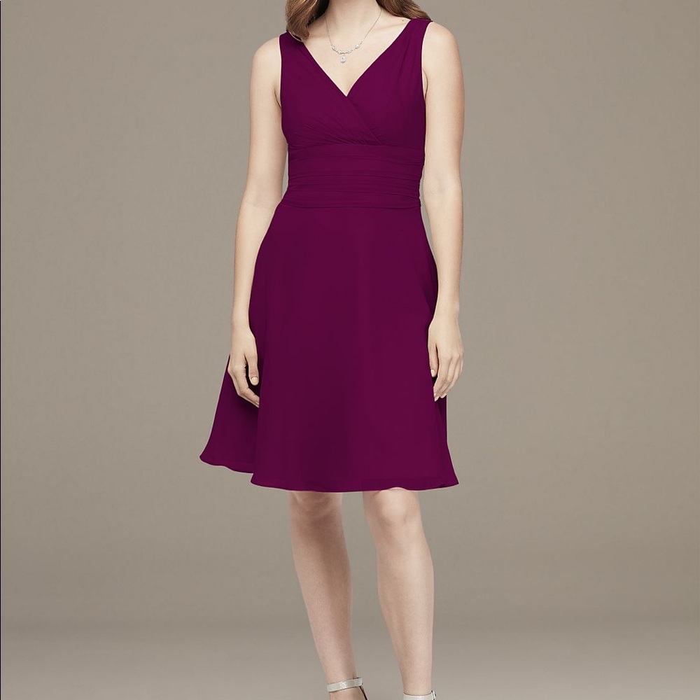 David’s bridal surplice tank short chiffon dress